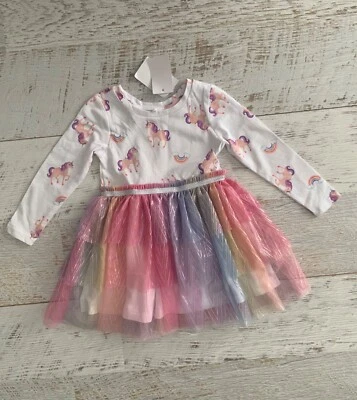 $17.90 • Buy Girls Size 4 Dress - TULE TUTU DRESS  -  UNICORNS - NEW WITH TAGS