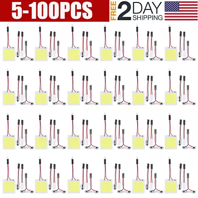 48SMD COB White LED Panel Festoon T10 BA9S Car Interior Dome Map Light Bulbs LOT • $9.99