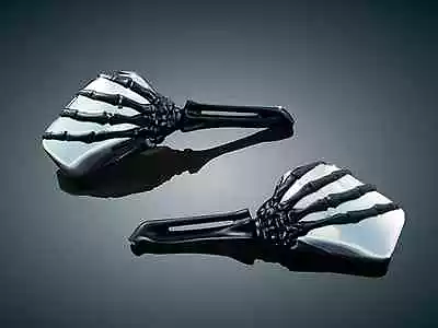 $125.99 • Buy Chrome/black Skeleton Mirrors Harley Dyna Softail Sportster Touring Fxr Fxrs
