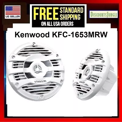 Kenwood KFC-1653MRW 6-1/2  2-way 150 Watt Marine Speakers 50w RMS Power (White) • $74.95