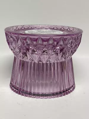 Bath & Body Works Purple Faceted Glass 3-Wick Candle Holder Pedestal • $46.55