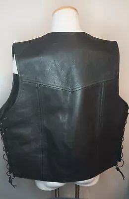 $40 • Buy Pro Rider Leather Black Motorcycle Biker Jacket Mens Size 44 Traps, Snaps