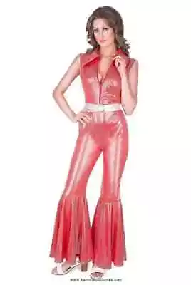 1970s Disco ABBA Dancing Queen For Your 70s Party Red Jumpsuit By Karnival • $46