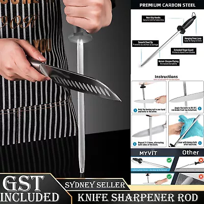 $6.99 • Buy Kitchen Knife Sharpener Sharpening Sharp Steel Bar Precision Machined File 30CM