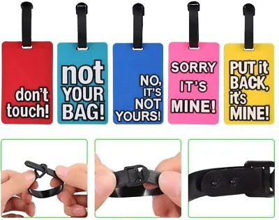 3 Pack Luggage Tag With Name ID Card Colourful Secure Travel Suitcase Bag Labels • £5.69