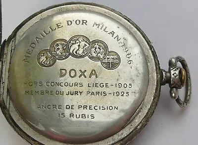 Antique Pocket Watch Doxa Silver 800 • $80