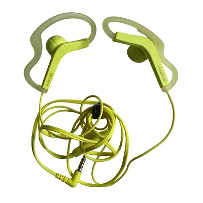 Sony SPORTS Running EARHOOK In-ear HEADPHONES - Yellow MDR-AS210 With Mic • $19.99