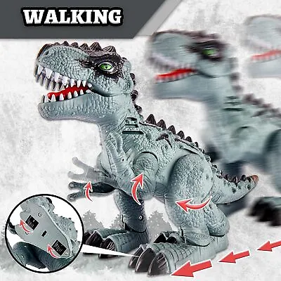 Kids Dinosaur Toys T-Rex Toy Electric Walking Dinosaur Toy Roaring Dinosaur Gift • £9.79