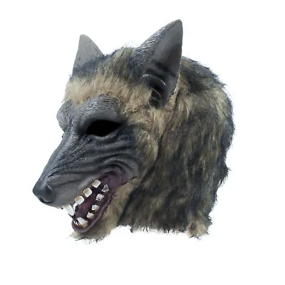 £12.49 • Buy Mens Wolf Full Head Mask Brindle Effect Halloween Adult Fancy Dress Costume