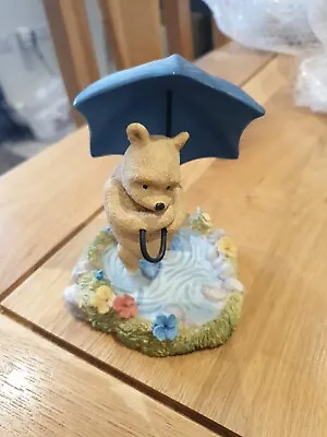 Border Fine Arts Classic Winnie The Pooh With Umbrella Figurine A0613 • $27.35