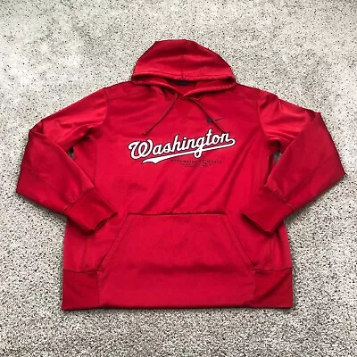 Washington Nationals Hoodie Adult Large Red NIKE MLB Baseball Sweater Sweatshirt • $17.50