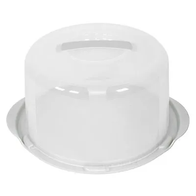 Large Plastic Cake Transporter Caddy Dome Round Carrier Storage Cupcake Birthday • £16