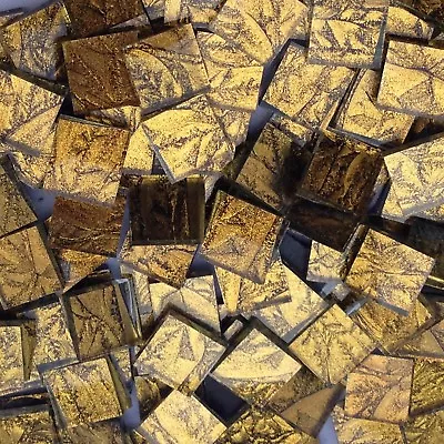 Gold Sparkle Van Gogh Glass Mosaic Tiles - FREE SHIPPING $75 OR HIGHER • $6.50