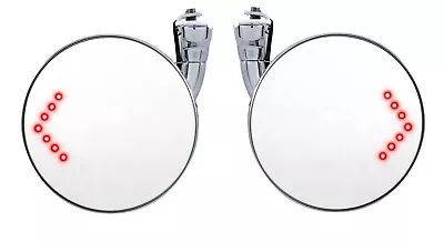 $44.99 • Buy 4  Peep Mirror With LED Turn Signals Car Truck Rat Rod Vintage Universal Pair 