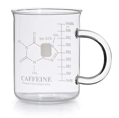 Caffeine Beaker Mug Caffeine Molecule Mug Chemistry Mug 16 Oz Borosilicate Glass • $20