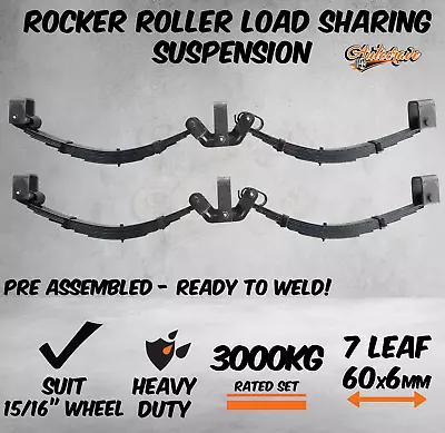 7 Leaf 3T Rocker Roller Tandem Trailer Spring Set Caravan Horse Float 15/16  • $399.95