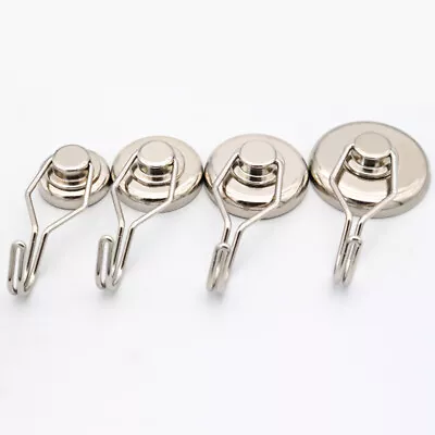 £5.09 • Buy 2PCS Magnetic Hooks Swivel Swing Heavy Duty Hanging  Key Holder Magnets Fridge 