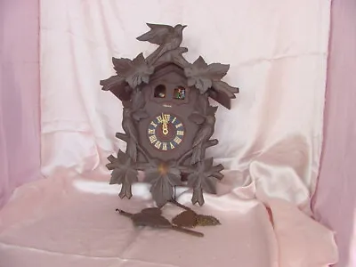 Vintage 18” German Heco Cuckoo Clock Henry Coehler W/ Music Box Mech. & Birds • £90.24