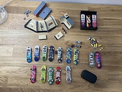 Tech Deck Finger Skateboards Lot Of 14 + Skate Park Ramp & Accessories • $24.95