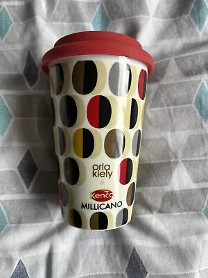 Oral  Kiely Ceramic  Travel Mug.  Kenco. Millicano. Retro. With Silicon Lid. EX • £6.81