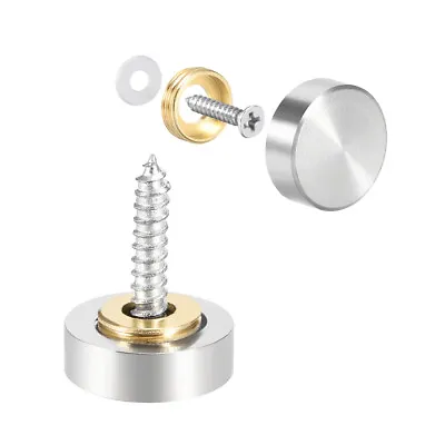 £9.55 • Buy 2pcs Mirror Screws Decorative Caps Cover Nails Brushed Stainless Steel 10-25mm 