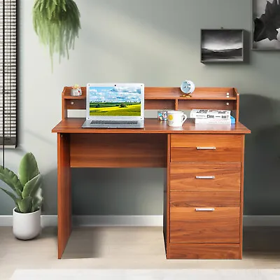 Computer Desk With Drawers ＆ Desktop Hutch Modern Work Study Gaming Writing Desk • $133.90