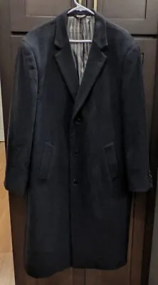 Men's Montefino Uomo Overcoat Black Charcoal Wool/Cashmere - 42R • $149.99