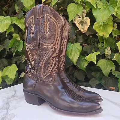 Tony Lama Western Cowboy Boots Men's Size 9.5 D Style 6339 Brown USA • $74
