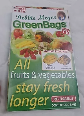 NOS Debbie Meyer Green Bags Fruit Veg - 20 Bags Each Box - Made In USA! • $17.99