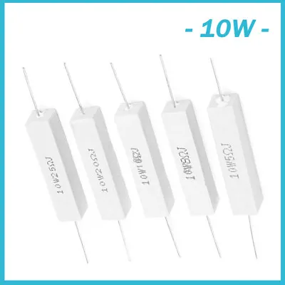 10W Wirewound Cement Resistor Ceramic Horizontal 0.1 Ohm -100K Ohm - ALL SIZE  • $6.81