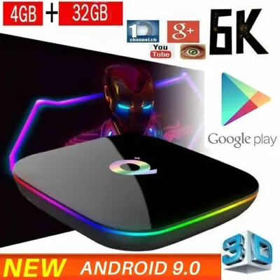 Q-BOX Plus Quad Core Android TV Box 4GB+32GB Smart Media Player WIFI HDMI NEW UK • £34.95