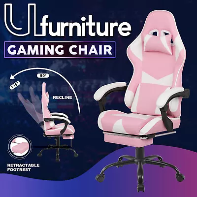 Ufurniture Gaming Chair Office Computer Executive Racing Recliner Footrest Seat • $164.99