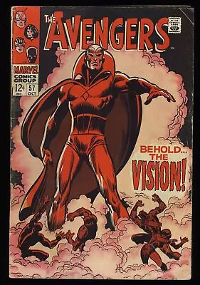 Avengers #57 GD/VG 3.0 1st Appearance Vision! Buscema Cover! Marvel 1968 • $154