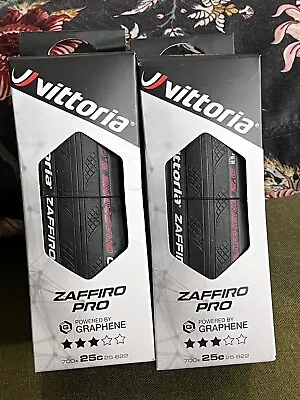 Vittoria Zaffiro Pro 700 X 25C Black Folding Graphene G2.0 Road 2 Tires • $25