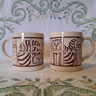 Set Of 2 Vintage 1979 Janet Nottingham Cats Kitschy Kittens Coffee Cups Mugs  • $17.99