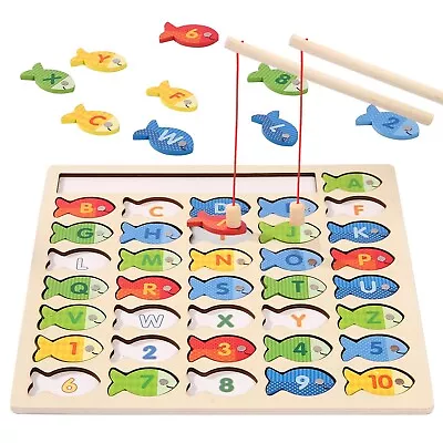 Diaodey Wooden Magnetic Fishing Game For Toddlers Montessori Fine Motor Skil... • $32.38