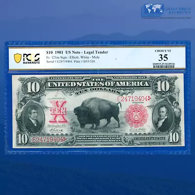 Fr.121m 1901 $10 Ten Dollars Mule  BISON  Legal Tender Note PCGS 35 Cmt #19404 • $2599.55