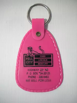 Vintage Pell City Ford Lincoln Mercury Dealership Hot Pink Keychain Key Ring • $11.99