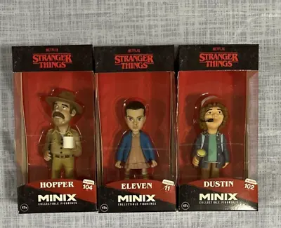 NEW 2023 MINIX Netflix Stranger Things - Dustin Hopper Eleven  FIGURES LOT 3 • $95.19