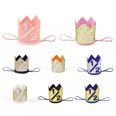 Baby Headwear Photo Props Tiara Infant Crown Hat 1/2st Birthday Hairband Party • £4.27