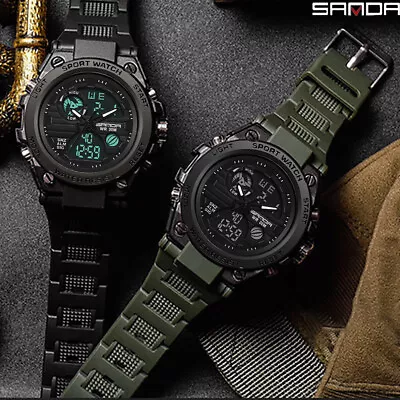 Men's Military Digital Sports Watch LED Waterproof Backlight Tactical Wristwatch • $15.88