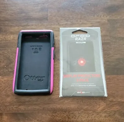 Pink Otterbox Commuter Series Hybrid Case Motorola Droid RAZR & Screen Protector • $4.50