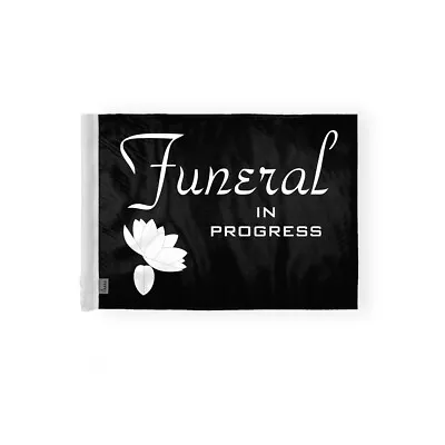 6x9 Inch Funeral In Progress Motorcycle Flag Black For 3/8 Mount Pole 2-Sided • $19.99