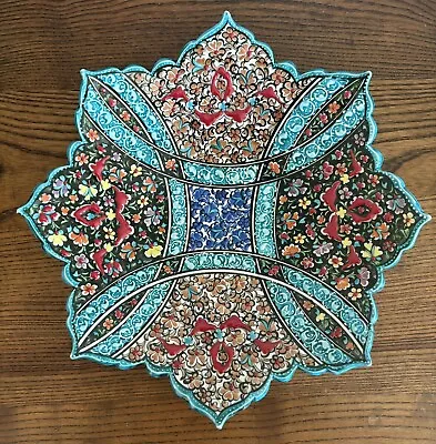 Gorgeous 12” Hand Made Plate Beautifully Enamel-Painted Decorative Wall Art • $60