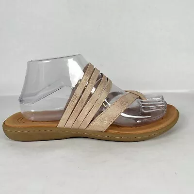 Born Concept BOC Alisha Womens Size 8 M Flip Flops Beige Sandals Strappy Shoes • $19.99