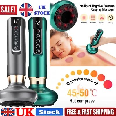 Electric Cupping Therapy Set Suction Cup Body Anti-Cellulite Scraping Massage UK • £18.95