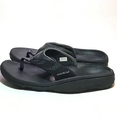 Montrail Men's Leather Strap Thong Sandals Black Size 10 GUC • $14.95