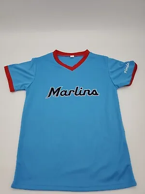 Miami Marlins Large Youth Blue Baseball Shirt..#3309 • $4.50