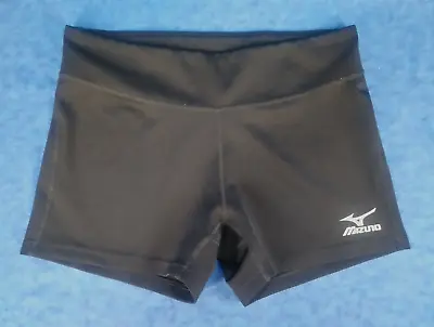 MIZUNO Volleyball Womens Shorts SIZE XL Victory Black Polyester Spandex • $17.99