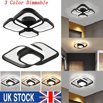 Dimmable LED Ceiling Light Modern Chandelier Living Room Bedroom Pendant Lamp • £12.78